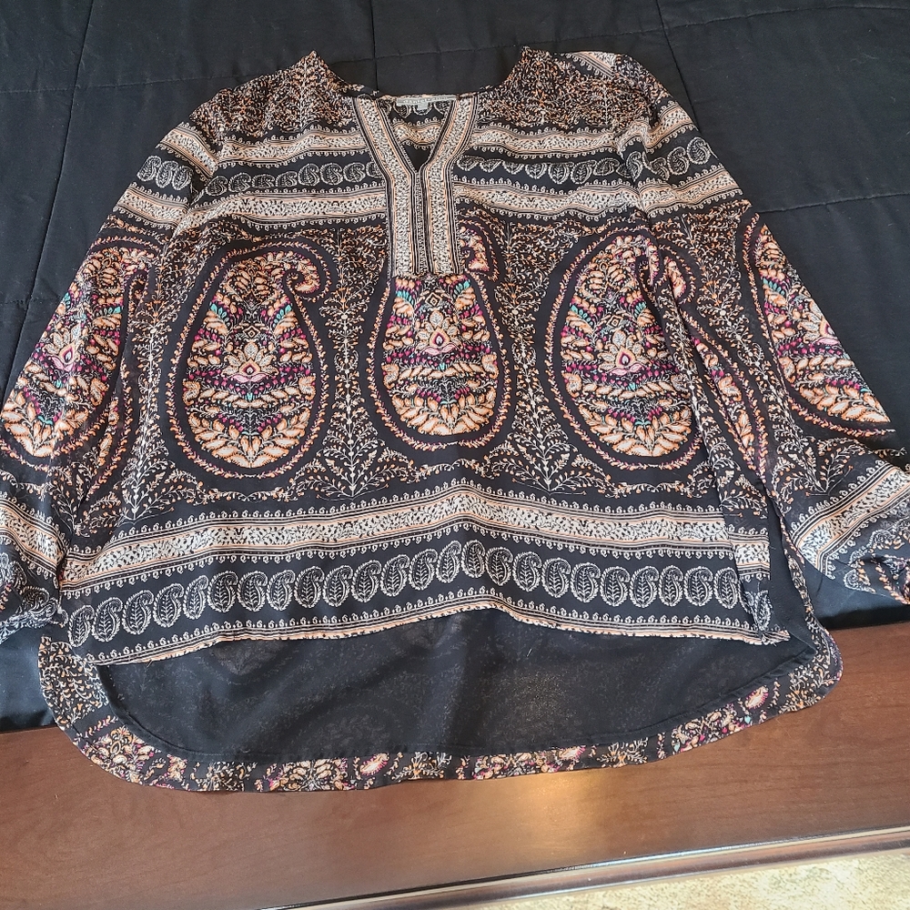 DANIEL RAINN, Wiley Split Neck Blouse, size XL